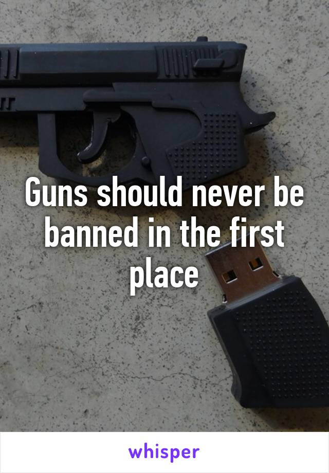 Guns should never be banned in the first place