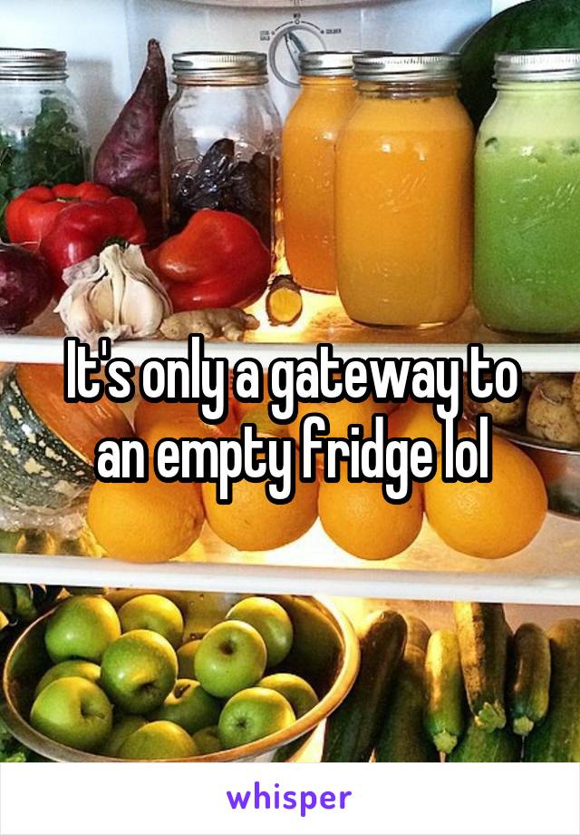 It's only a gateway to an empty fridge lol