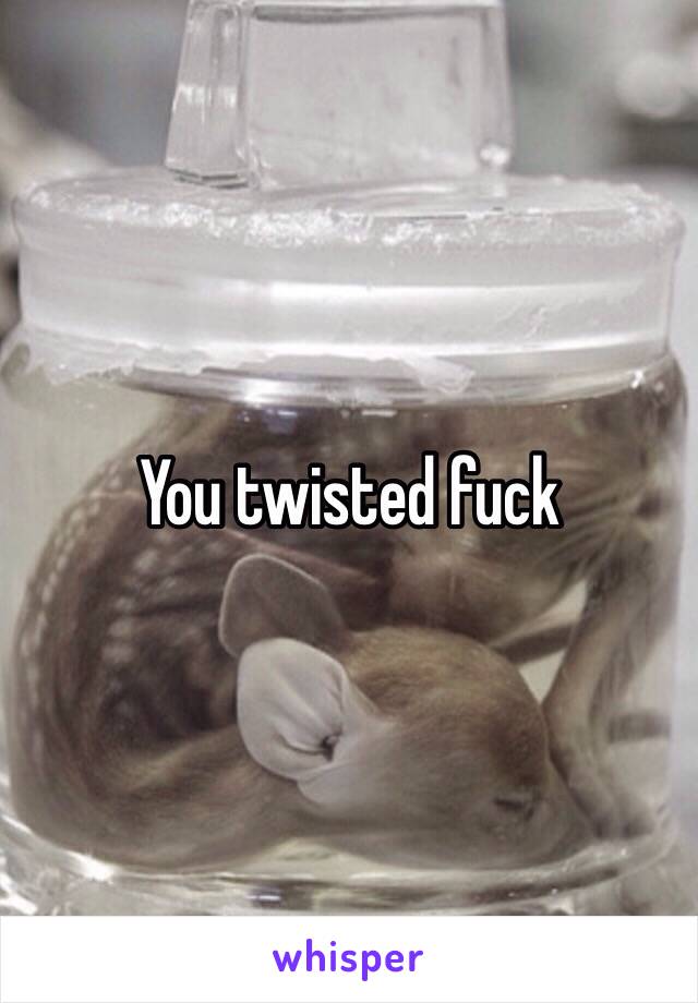 You twisted fuck
