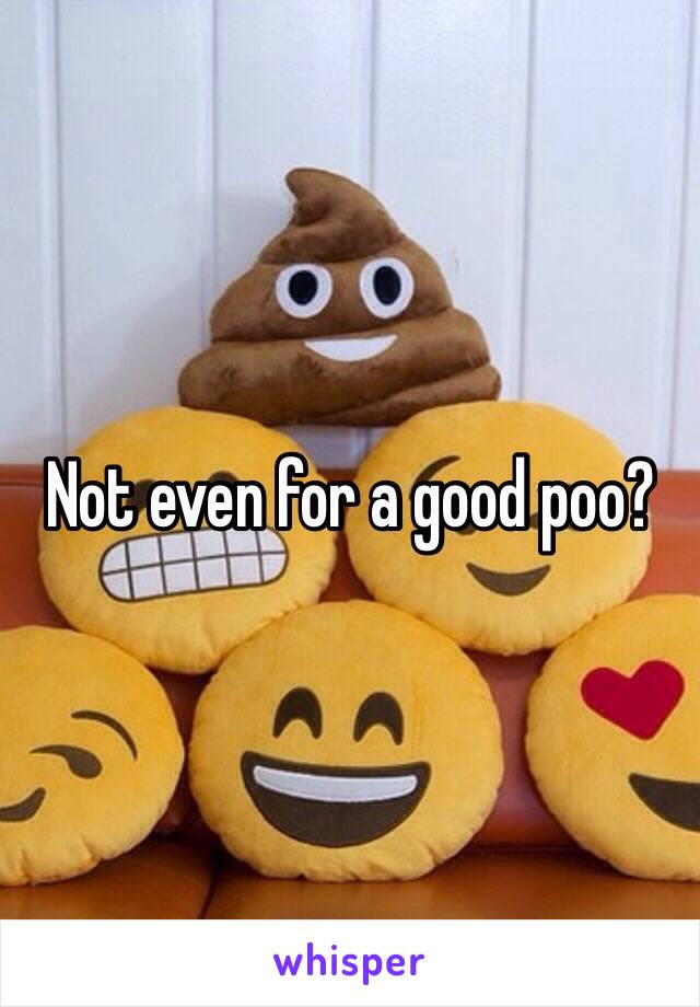 Not even for a good poo?