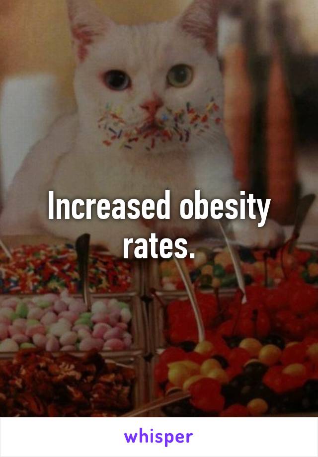 Increased obesity rates.