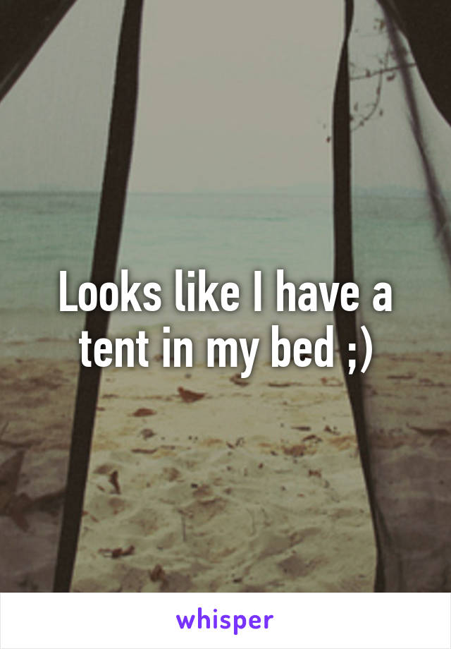 Looks like I have a tent in my bed ;)