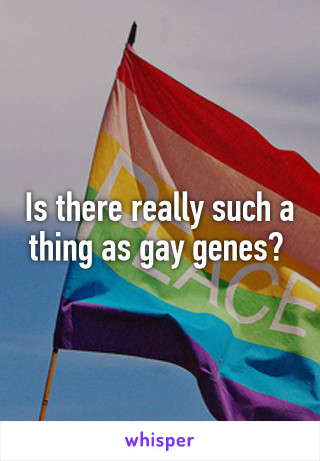 Is there really such a thing as gay genes? 