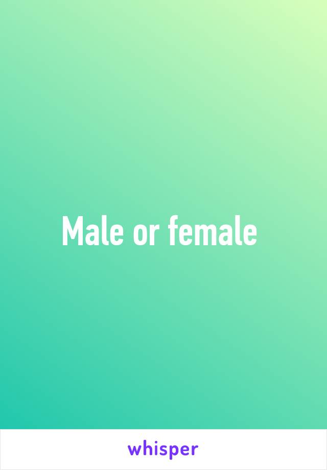 male-or-female