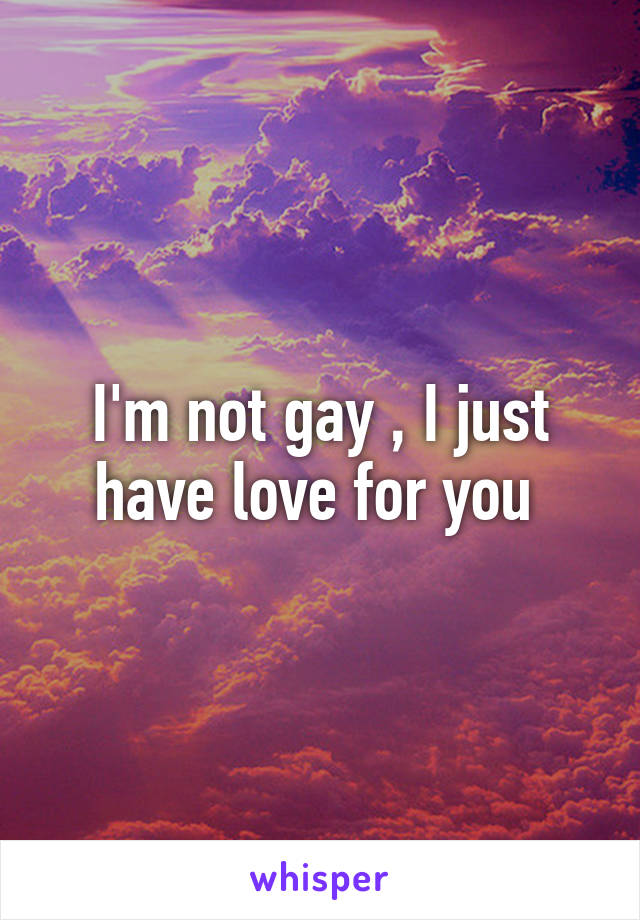 I'm not gay , I just have love for you 