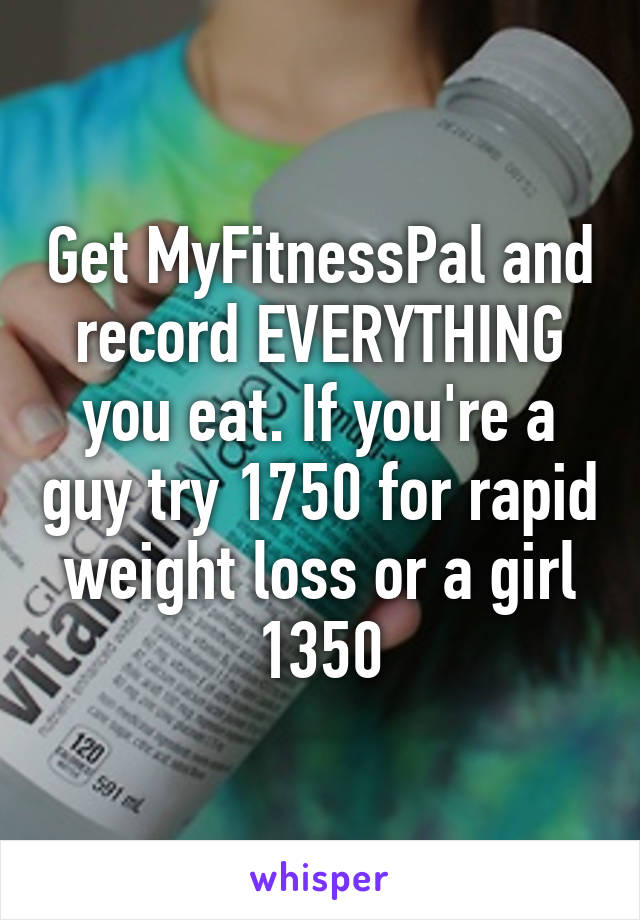 Get MyFitnessPal and record EVERYTHING you eat. If you're a guy try 1750 for rapid weight loss or a girl 1350