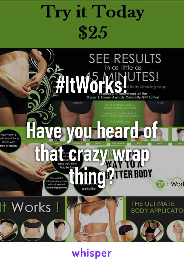 #ItWorks!

Have you heard of that crazy wrap thing?