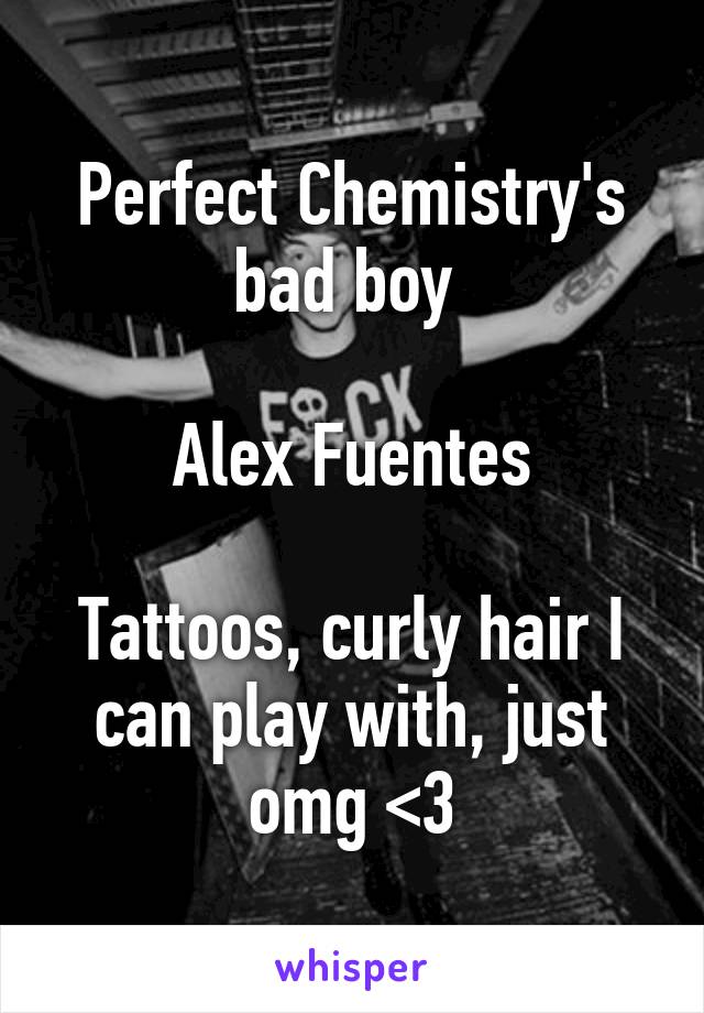 Perfect Chemistry's bad boy 

Alex Fuentes

Tattoos, curly hair I can play with, just omg <3