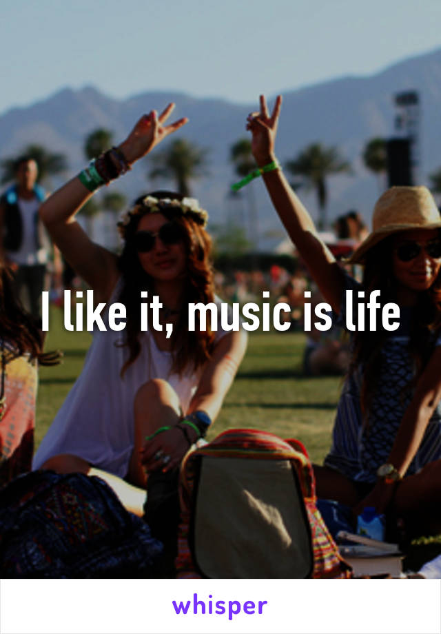 I like it, music is life