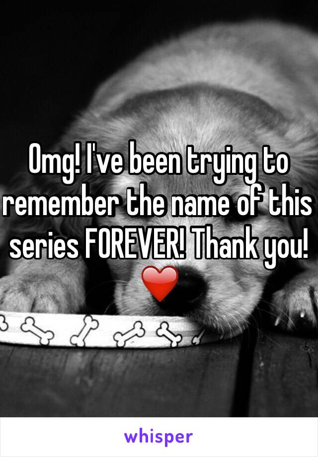 Omg! I've been trying to remember the name of this series FOREVER! Thank you!❤️