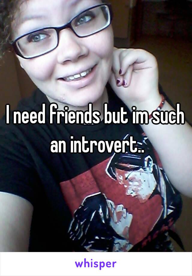 I need friends but im such an introvert..