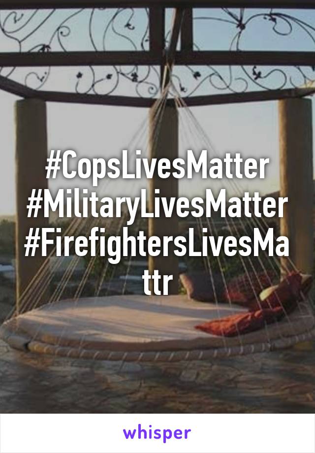 #CopsLivesMatter
#MilitaryLivesMatter
#FirefightersLivesMattr