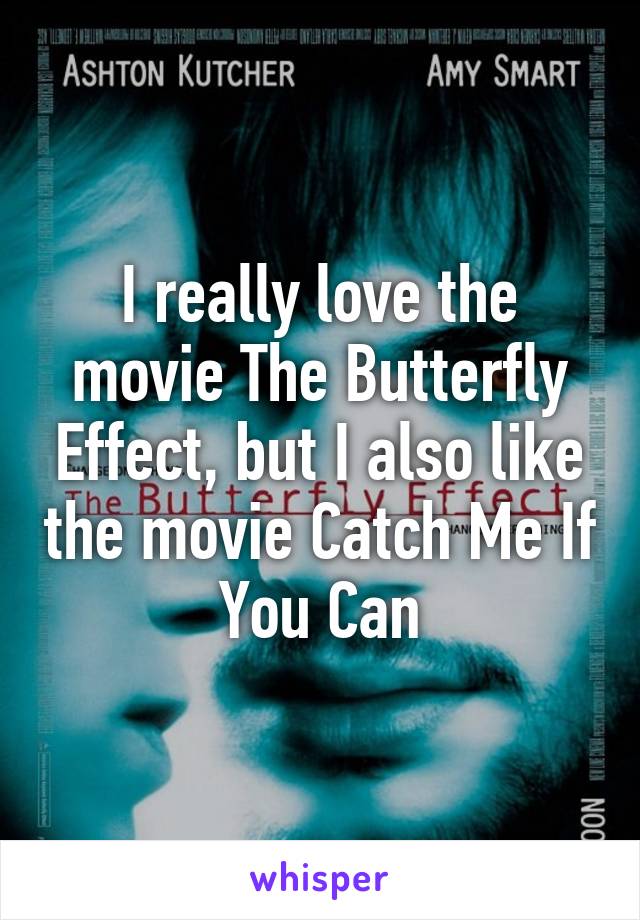 I really love the movie The Butterfly Effect, but I also like the movie Catch Me If You Can