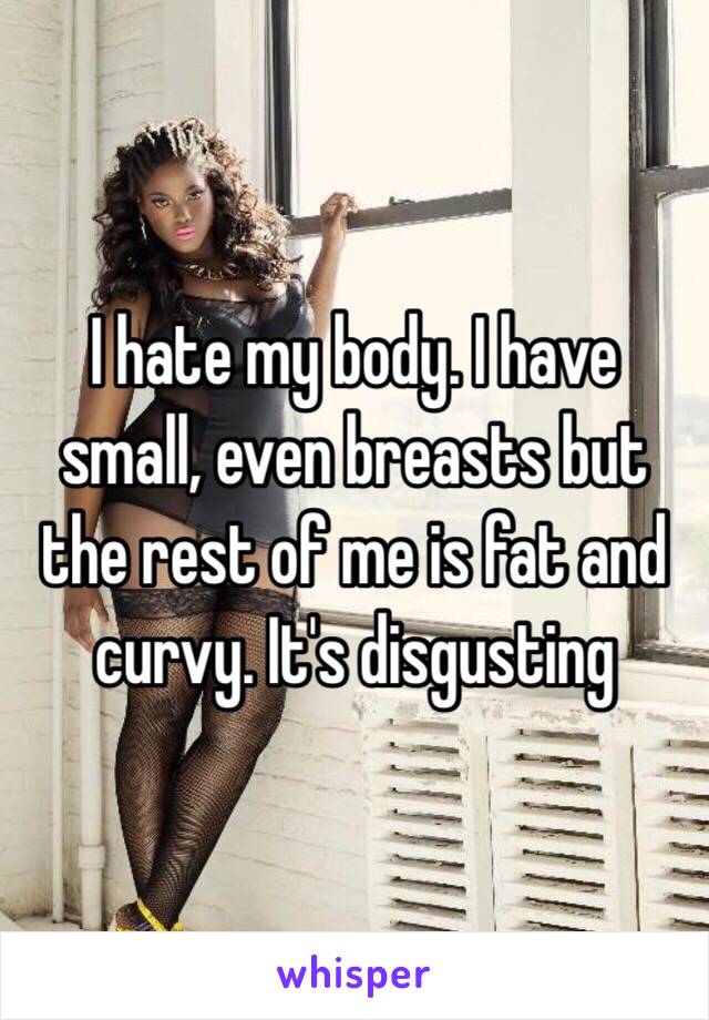 I hate my body. I have small, even breasts but the rest of me is fat and curvy. It's disgusting 