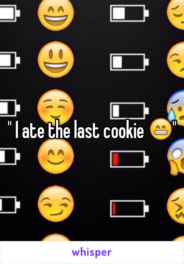 " I ate the last cookie 😁"