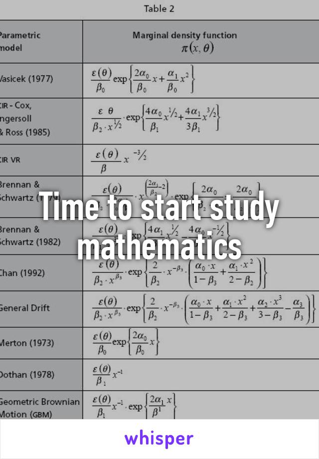 Time to start study mathematics