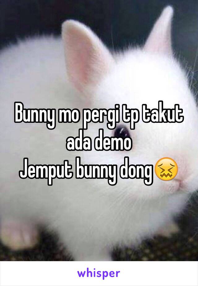 Bunny mo pergi tp takut ada demo
Jemput bunny dong😖