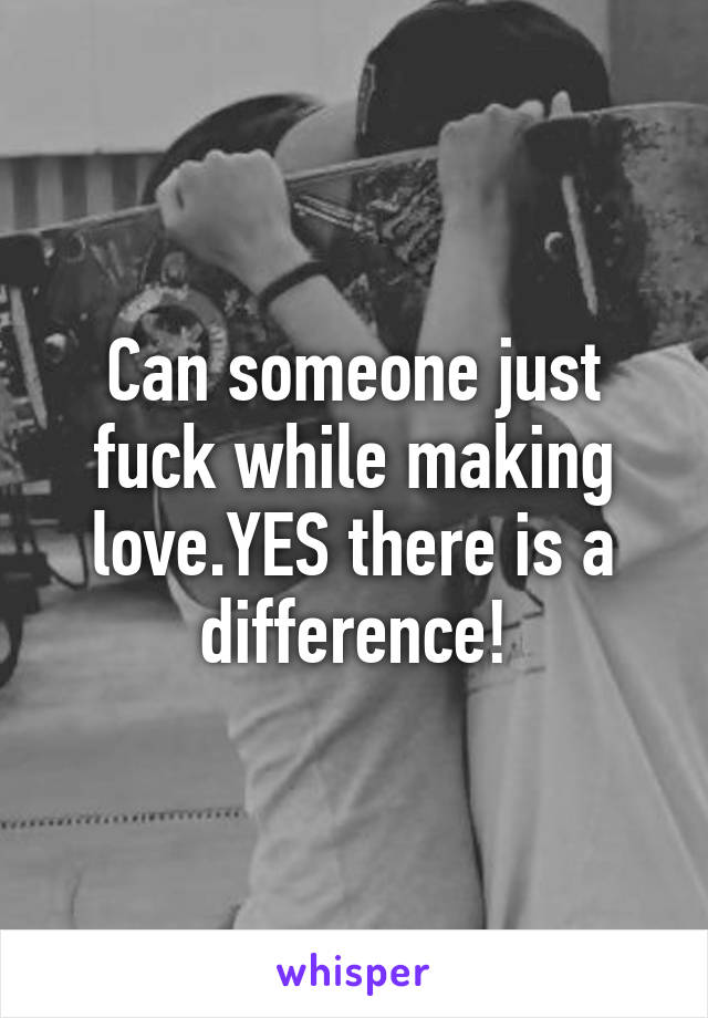 Can someone just fuck while making love.YES there is a difference!