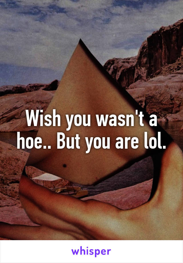 Wish you wasn't a hoe.. But you are lol.