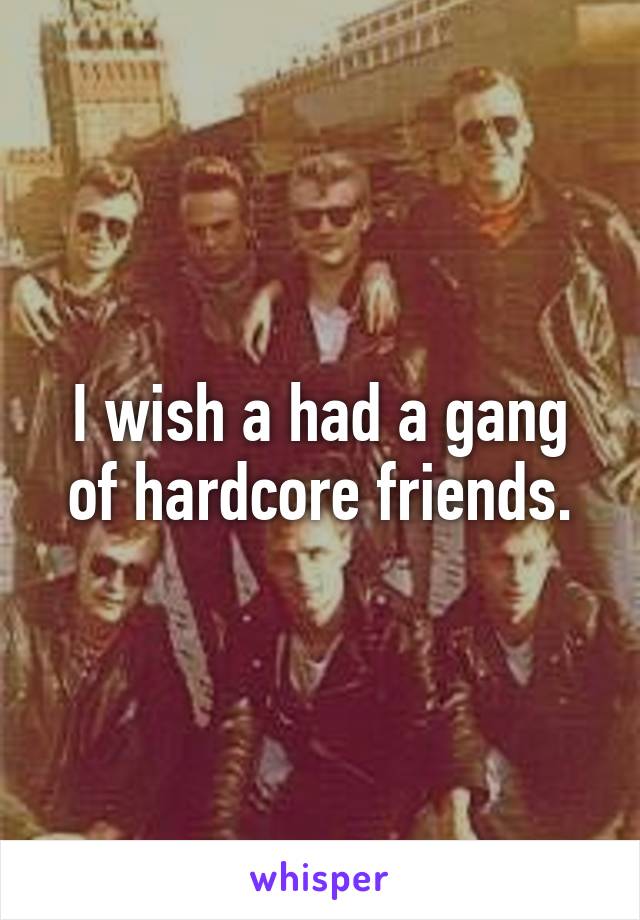 I wish a had a gang of hardcore friends.