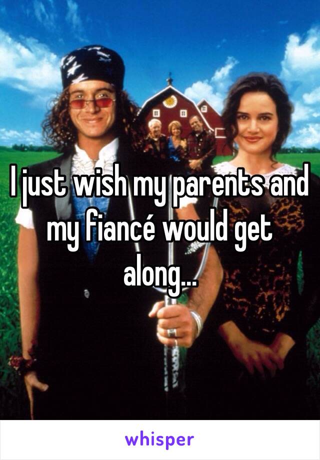 I just wish my parents and my fiancé would get along...