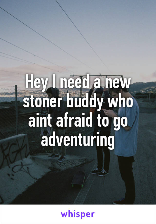 Hey I need a new stoner buddy who aint afraid to go adventuring