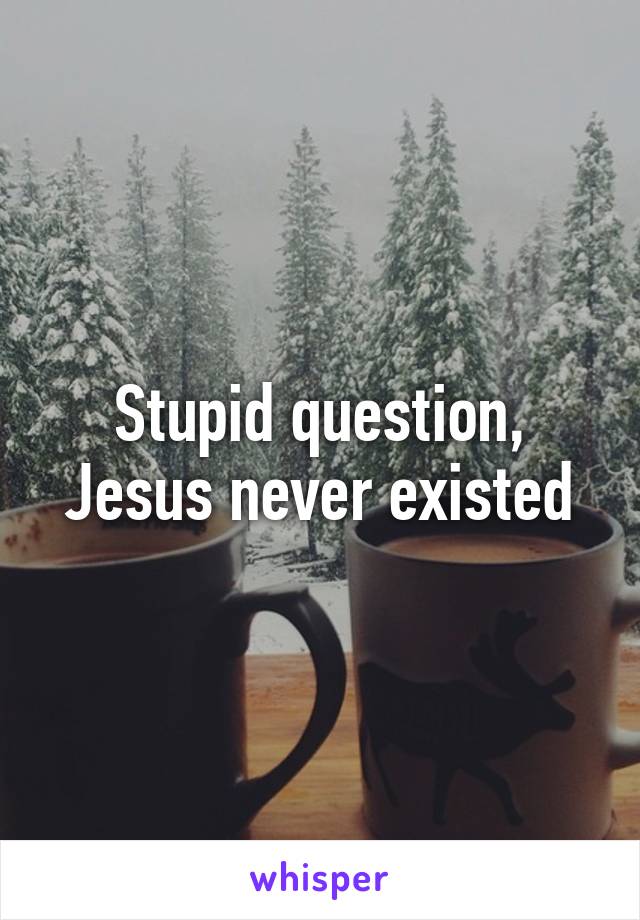 Stupid question, Jesus never existed