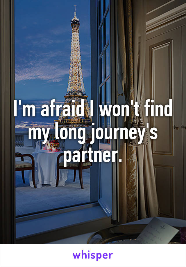 I'm afraid I won't find my long journey's partner.