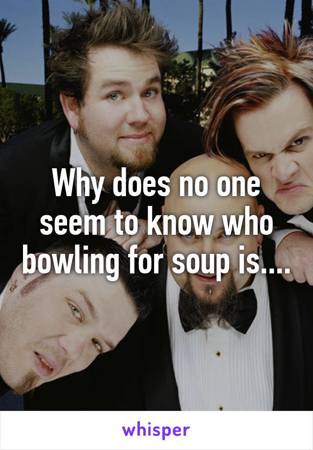 Why does no one seem to know who bowling for soup is....