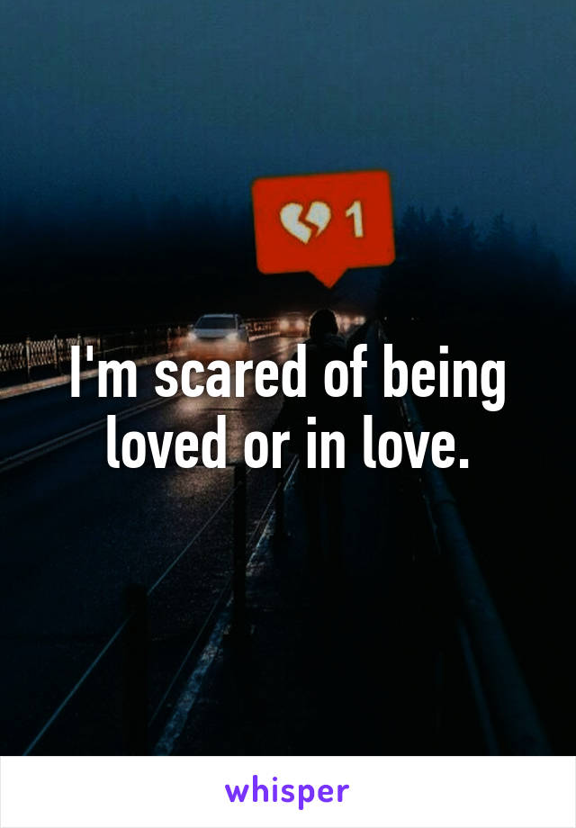 I'm scared of being loved or in love.