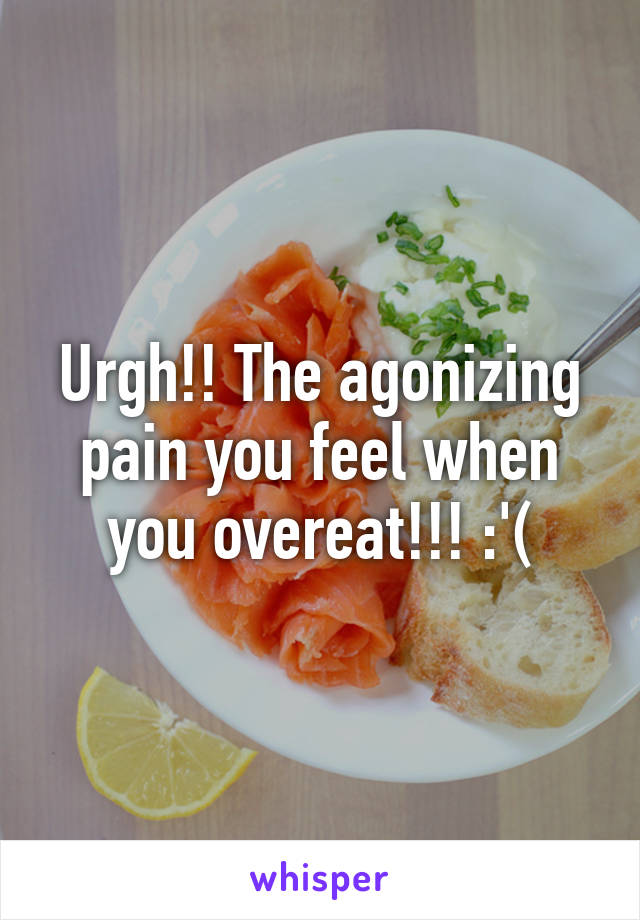 Urgh!! The agonizing pain you feel when you overeat!!! :'(