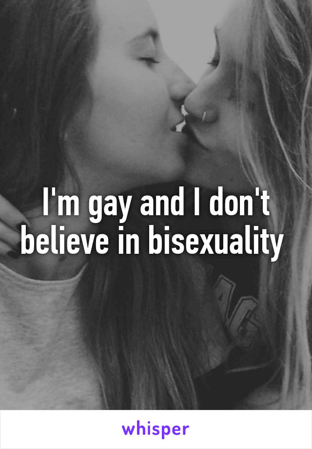 I'm gay and I don't believe in bisexuality 