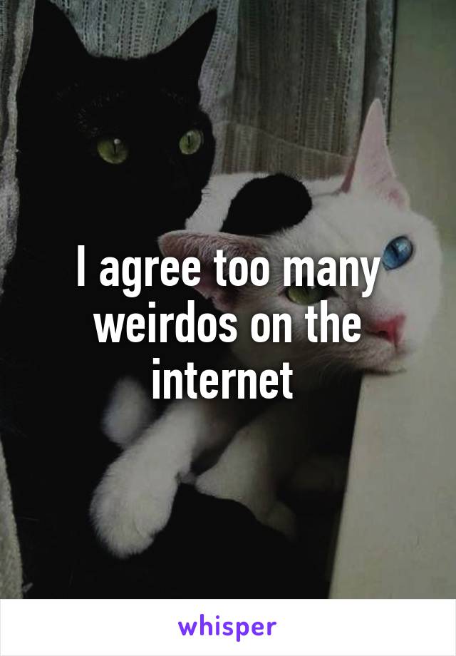 I agree too many weirdos on the internet 