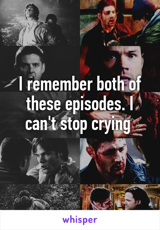 I remember both of these episodes. I can't stop crying 
