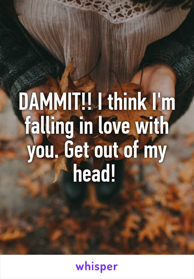 DAMMIT!! I think I'm falling in love with you. Get out of my head! 