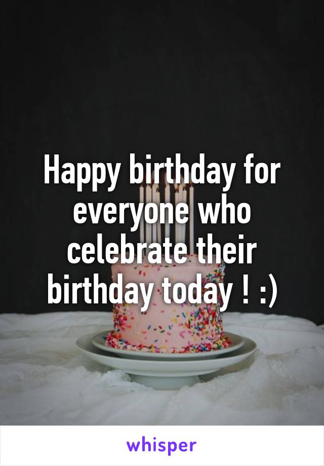 Happy birthday for everyone who celebrate their birthday today ! :)