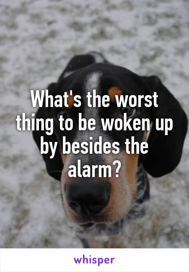 What's the worst thing to be woken up by besides the alarm?