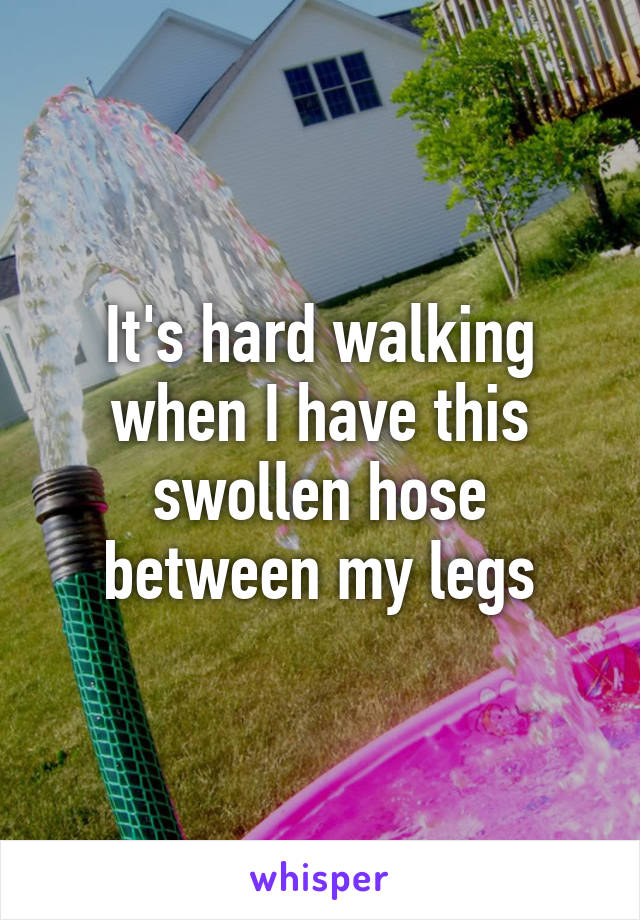 It's hard walking when I have this swollen hose between my legs