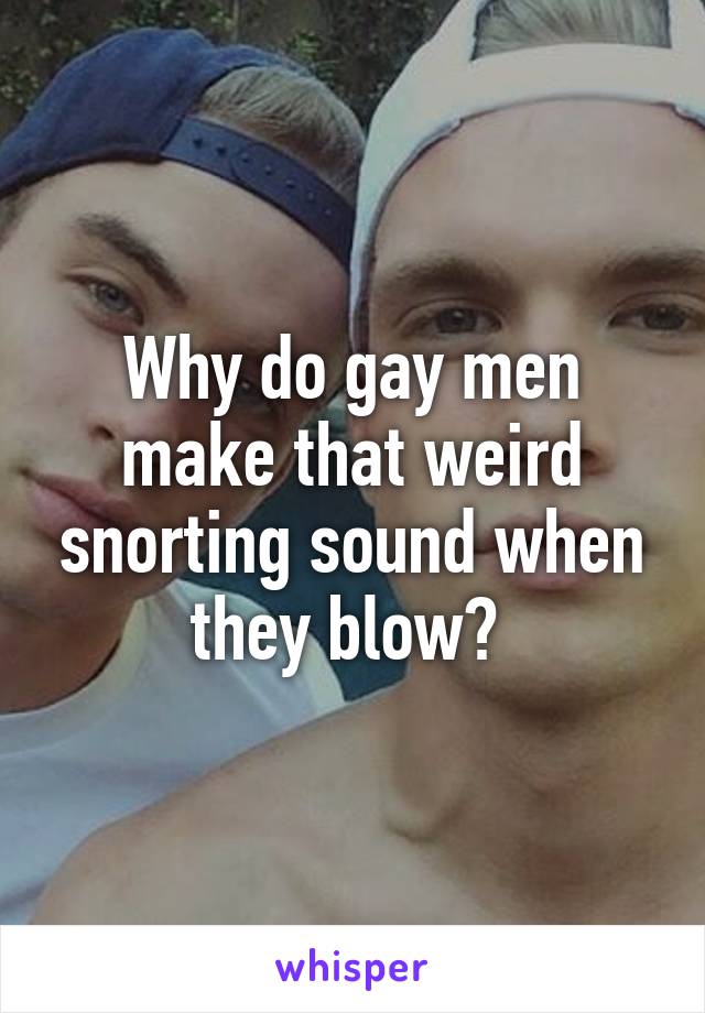 Why do gay men make that weird snorting sound when they blow? 