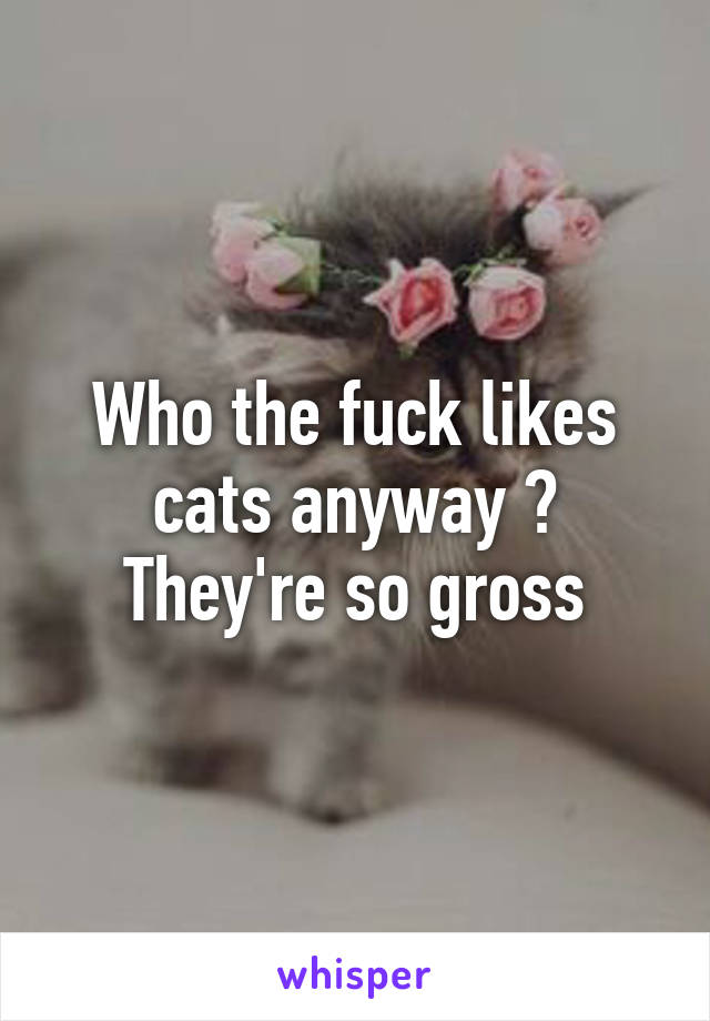 Who the fuck likes cats anyway ? They're so gross