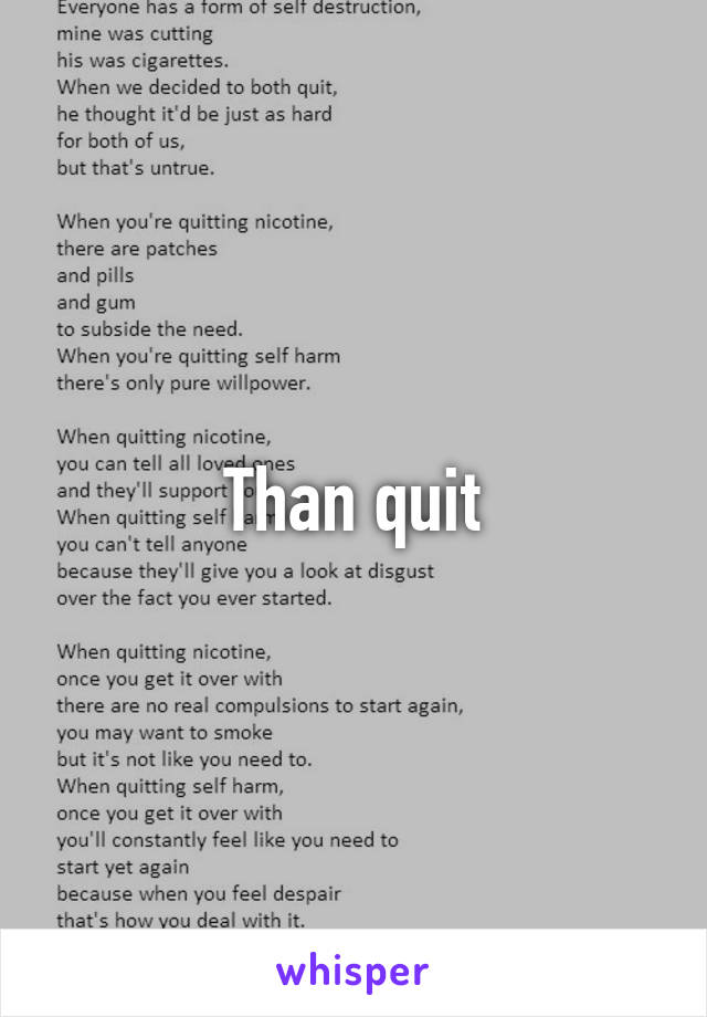 Than quit