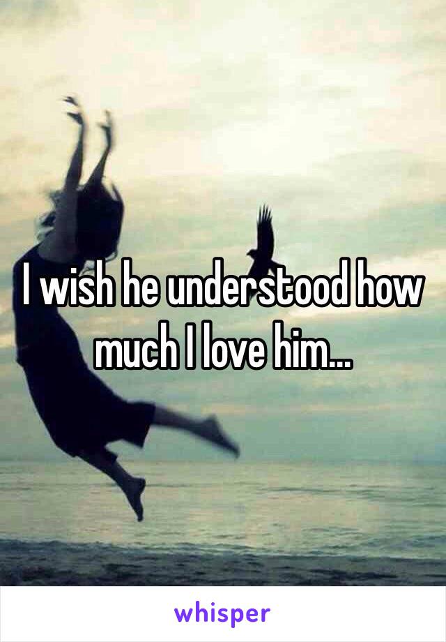 I wish he understood how much I love him... 