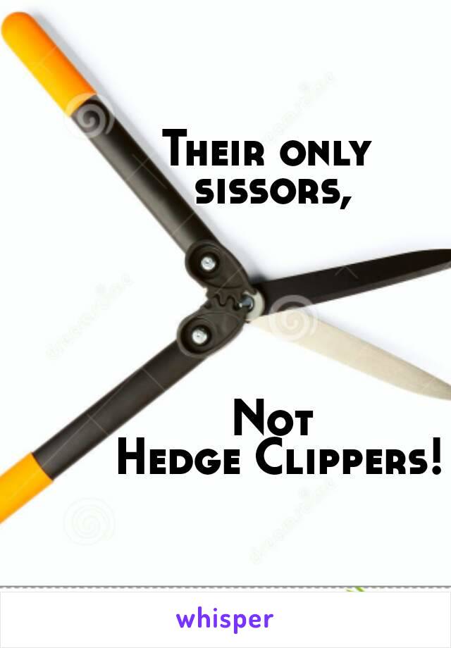 Their only 
sissors,





Not
 Hedge Clippers!









