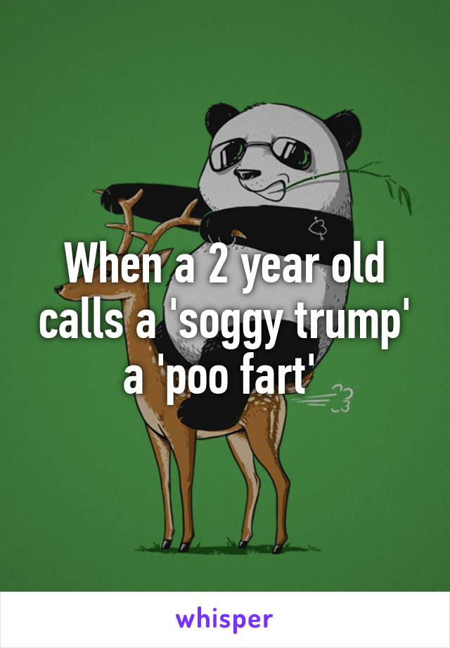 When a 2 year old calls a 'soggy trump' a 'poo fart' 