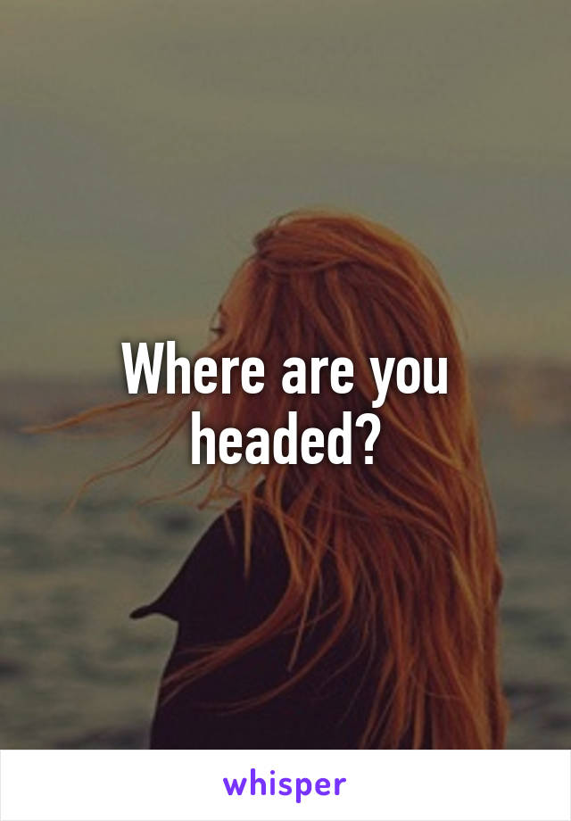 Where are you headed?