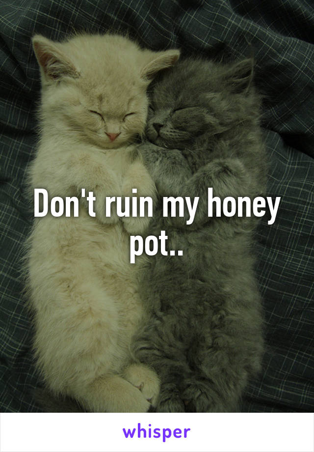 Don't ruin my honey pot..