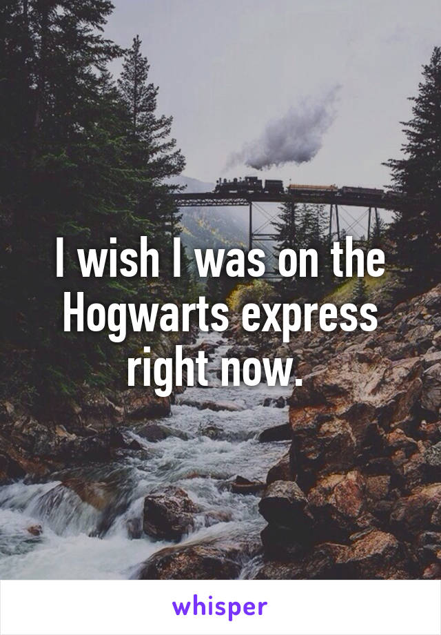 I wish I was on the Hogwarts express right now. 