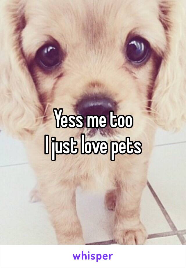Yess me too 
I just love pets