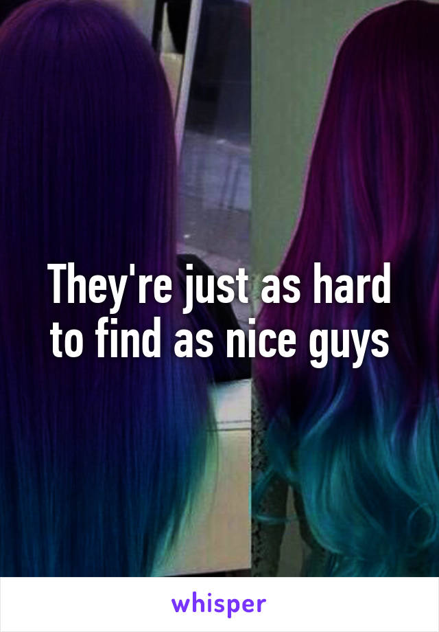 They're just as hard to find as nice guys