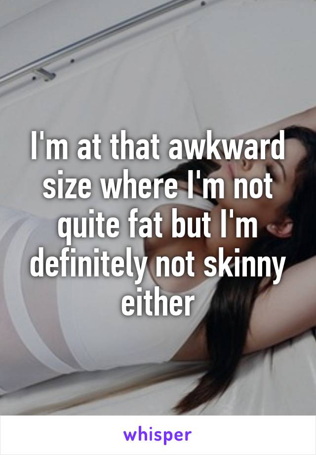 I'm at that awkward size where I'm not quite fat but I'm definitely not skinny either